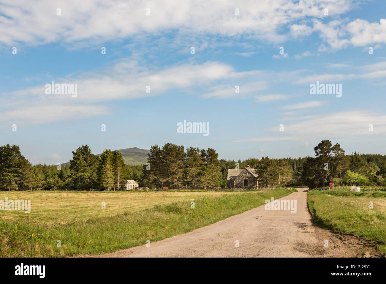 Cabrach road e il Buck in Moray. Foto Stock