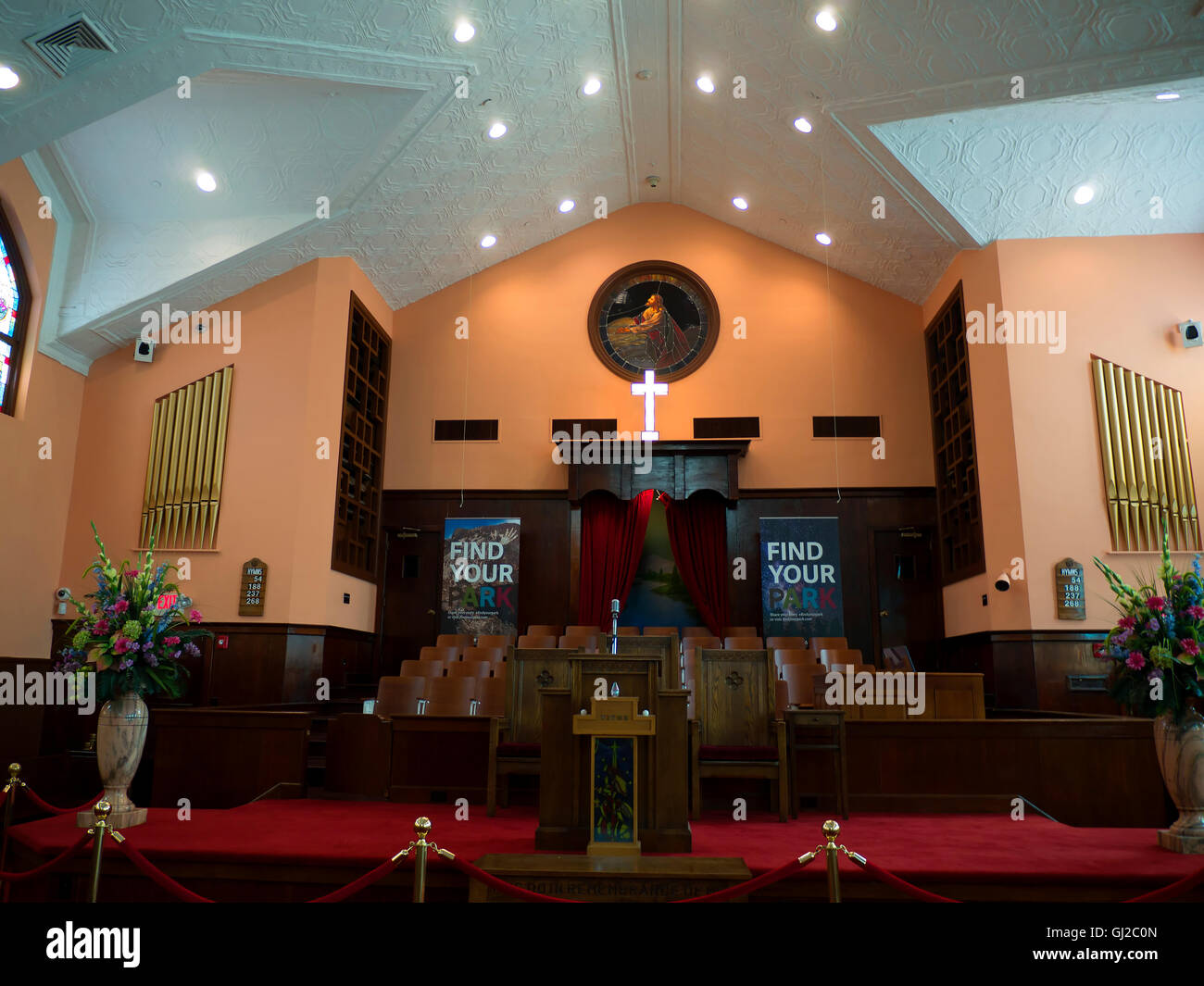 Ebenezer Chiesa di pastore Martin Luther King Jr in Atlanta è la capitale e la città più popolosa dello stato della Georgia Foto Stock