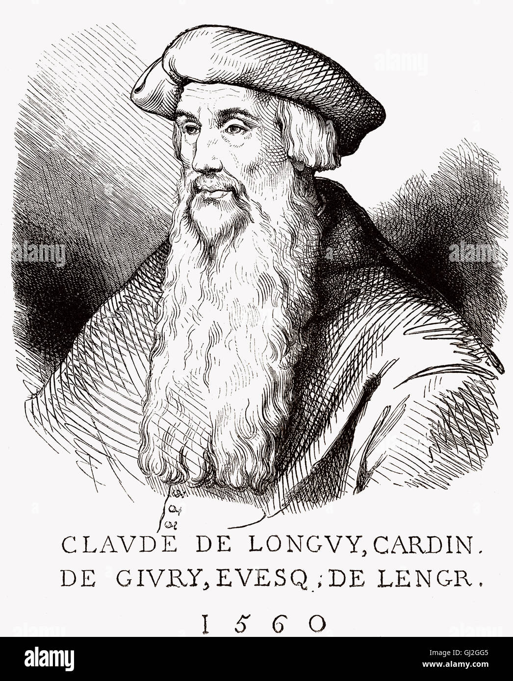 Claude de Longwy de Givry, 1481-1561, un vescovo francese e il Cardinale Foto Stock