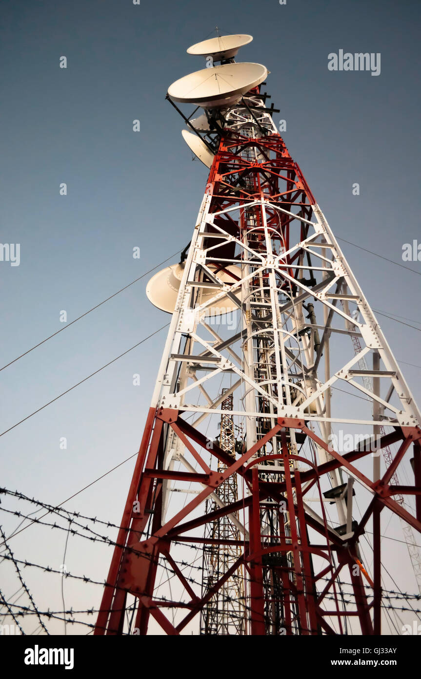 Antenna della stazione radio Foto Stock