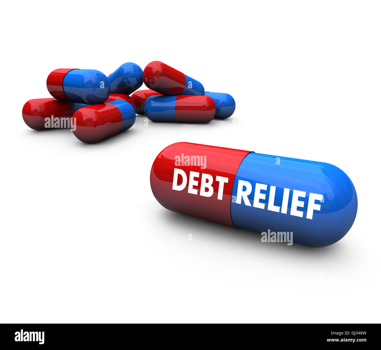Pillole - riduzione del debito Foto Stock