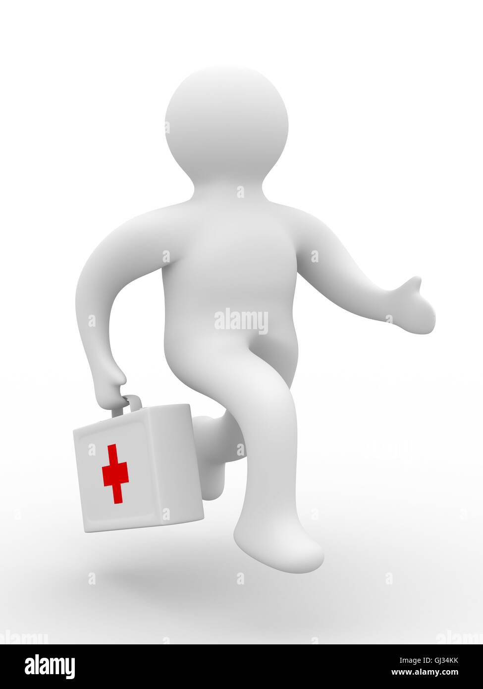 Medico su sfondo bianco. Isolato immagine 3D Foto Stock