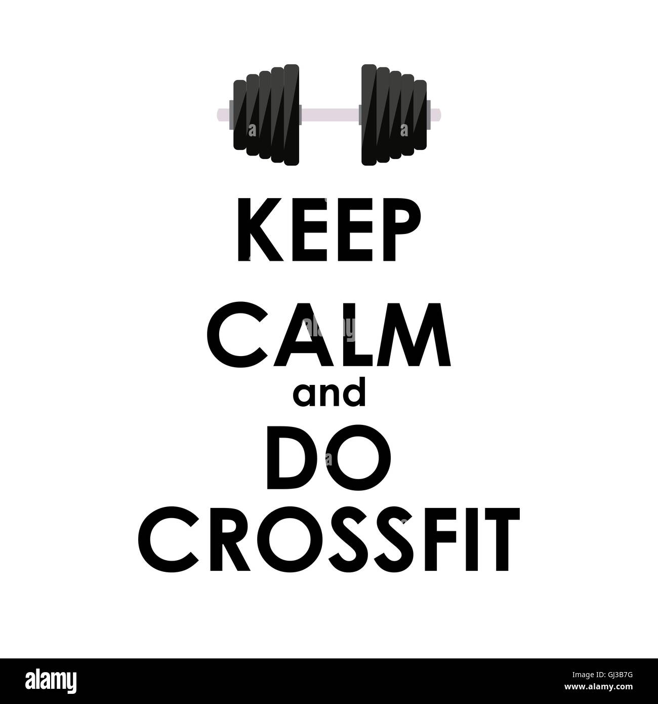 Mantenere la calma e a fare Crossfit Poster creativi concetto. Scheda del invit Illustrazione Vettoriale