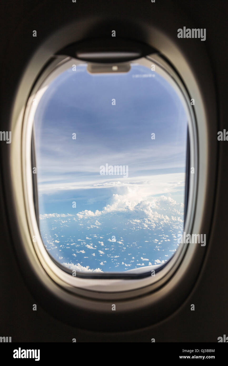 Foto aerea riprese da aereo da Bali a Singapore Foto Stock