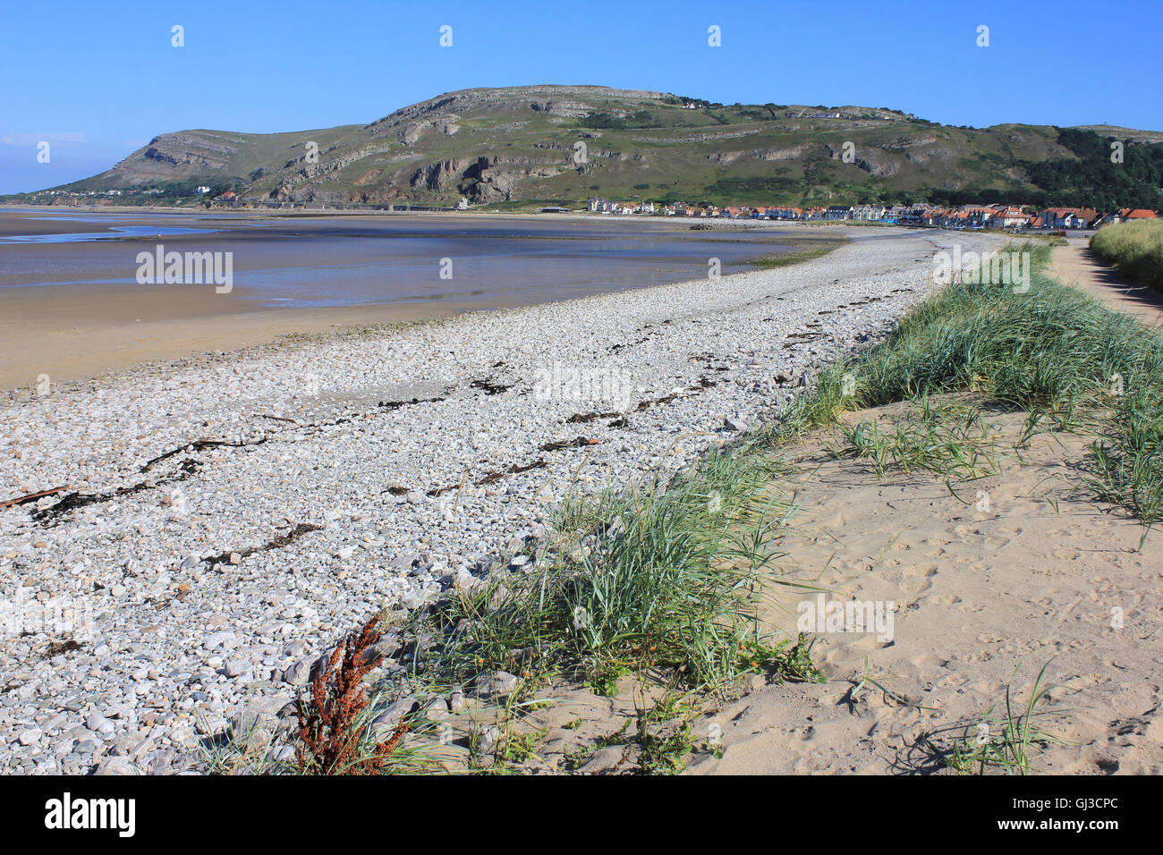 La Sponda occidentale, Llandudno, Conwy, Galles guardando verso Great Orme Foto Stock