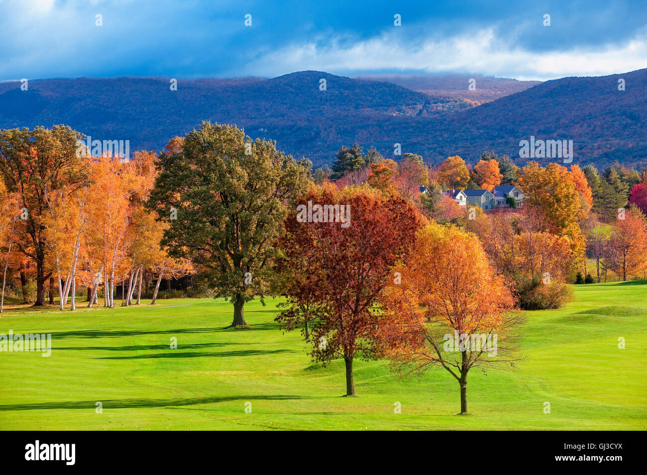 Il paesaggio nei pressi di Woodstock, Vermont, USA Foto Stock