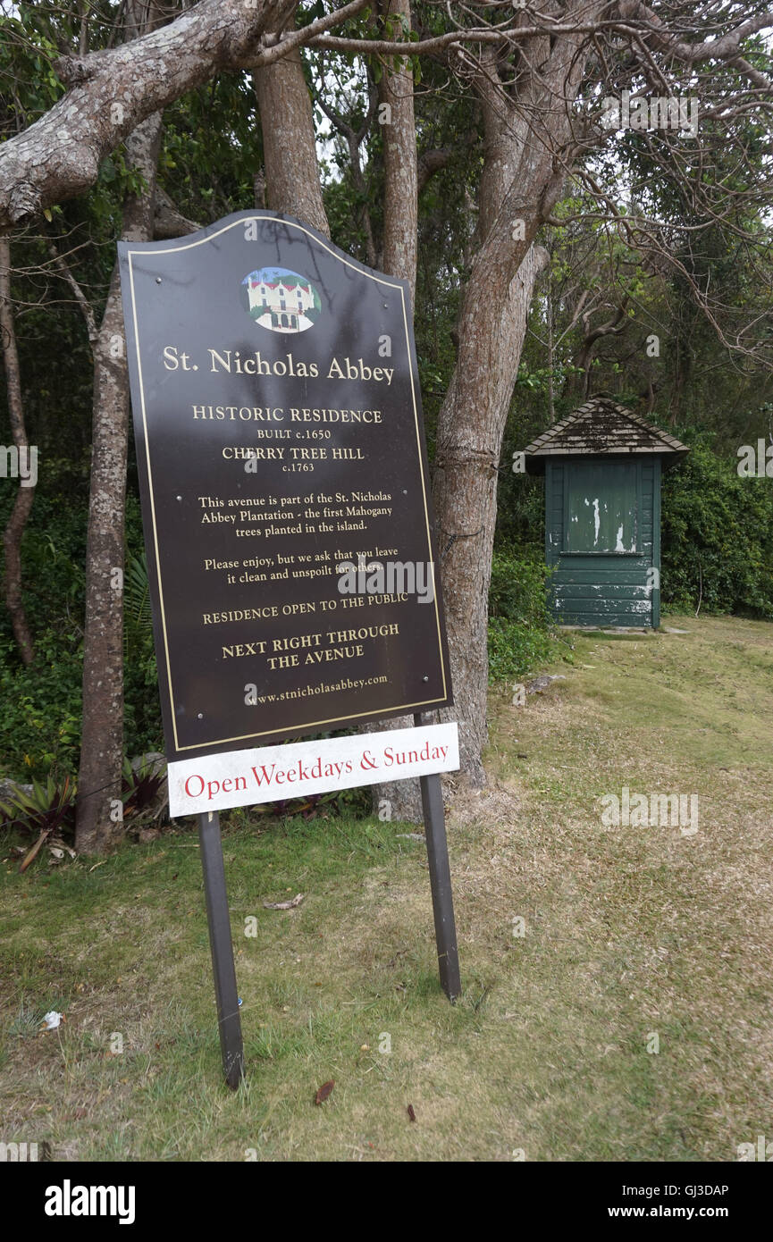 St Nicholas Abbey plantation casa in San Pietro, Barbados Foto Stock