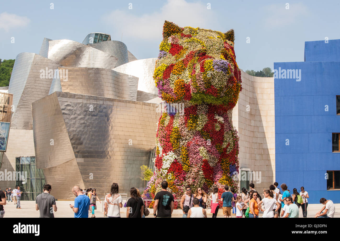Al Museo Guggenheim, Bilbao,il basco,Spagna,l'Europa. Foto Stock