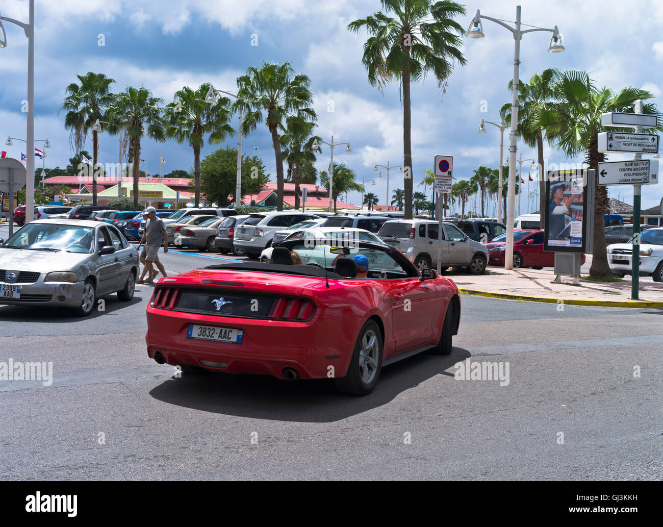 Dh Marigot ST MARTIN CARAIBI Mustang pony auto opentop Foto Stock