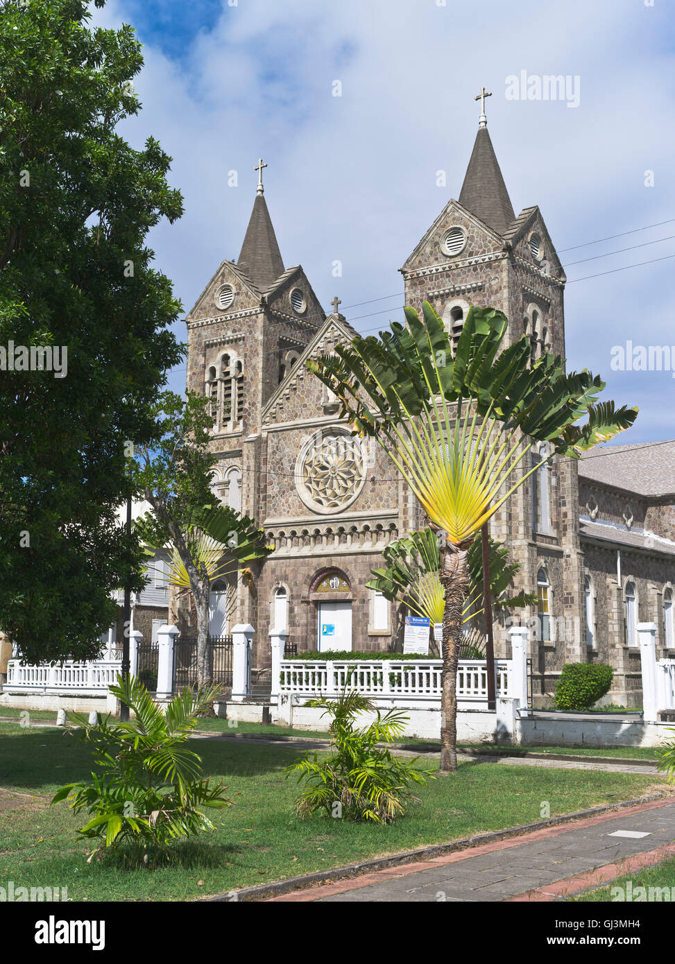 dh Basseterre ST KITTS CARIBBEAN Independence Square cattedrale di immacolata concezione Foto Stock