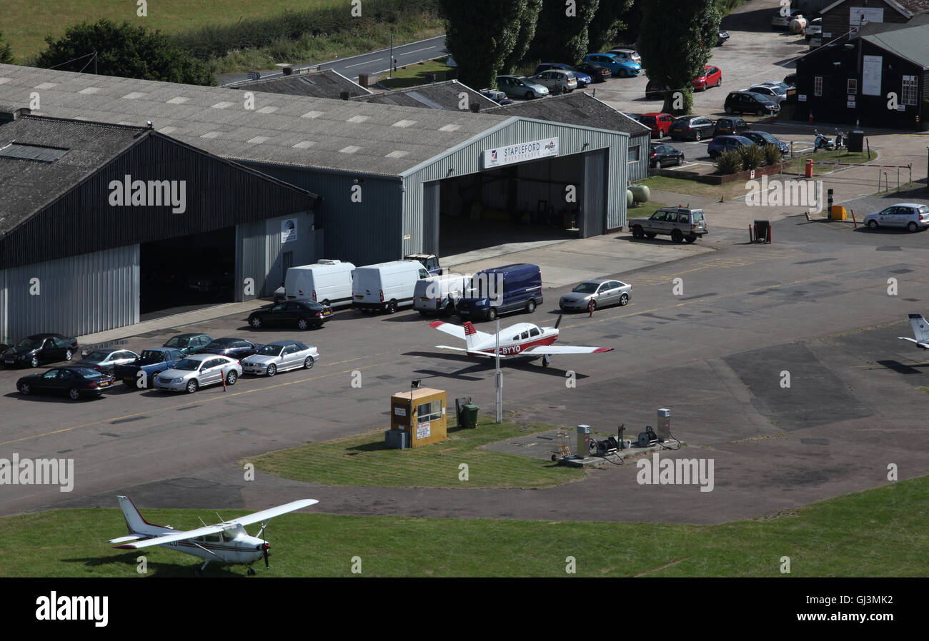 Vista aerea di Stapleford Aerodrome airfield in Essex, Regno Unito Foto Stock