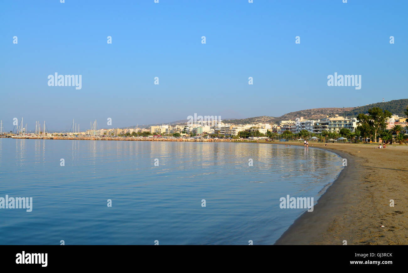 La città di Rethymno Creta Grecia mare vista panoramica Foto Stock