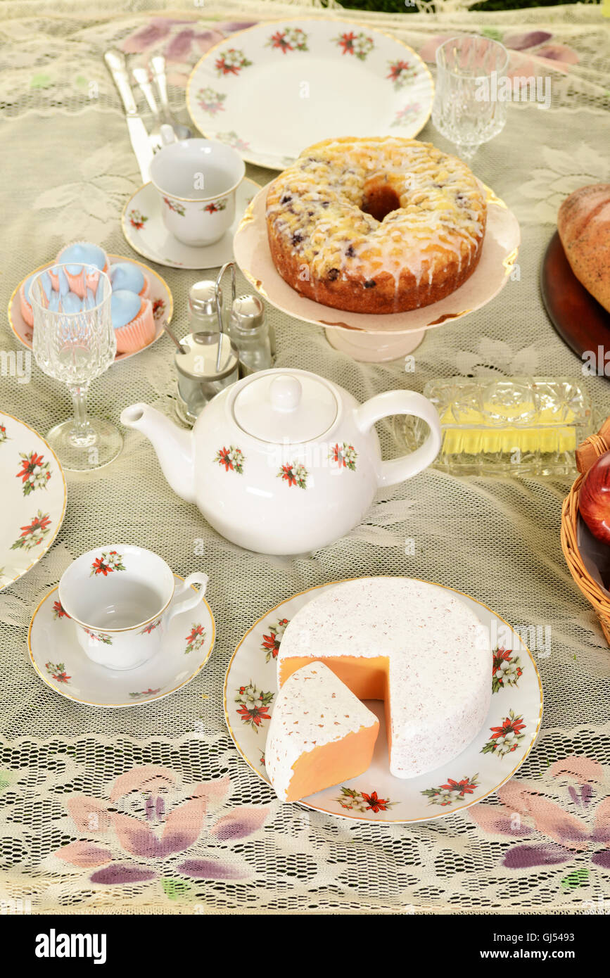 Vista superiore picnic vintage Foto Stock