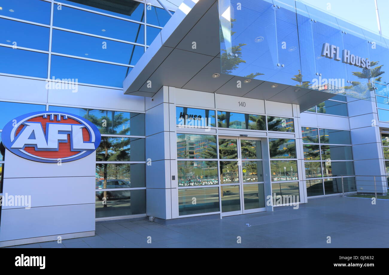 AFL Football Australiani house, il più alto livello di concorrenza professionale nello sport della Australian rules football. Foto Stock