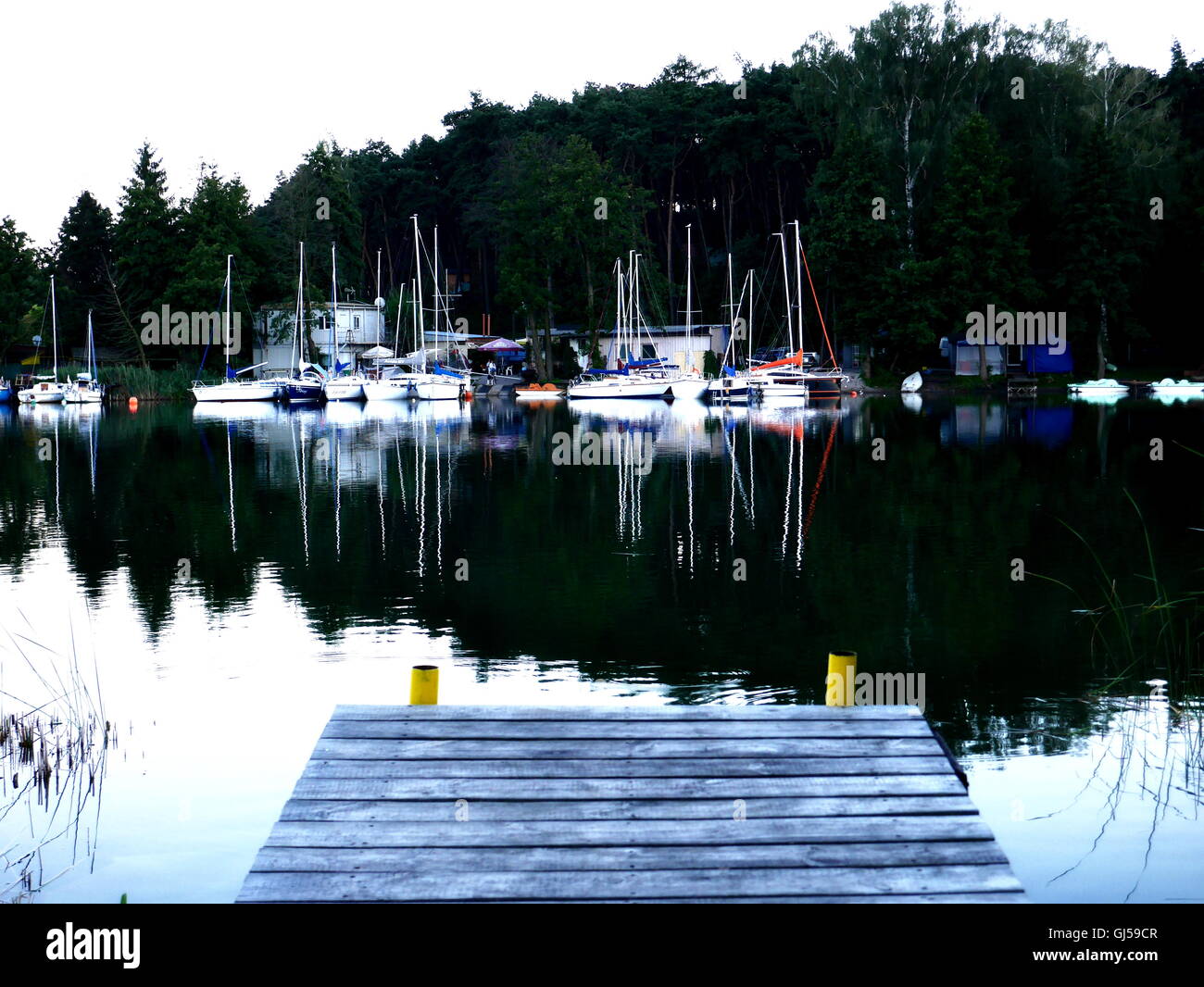 Barche sul lago Foto Stock