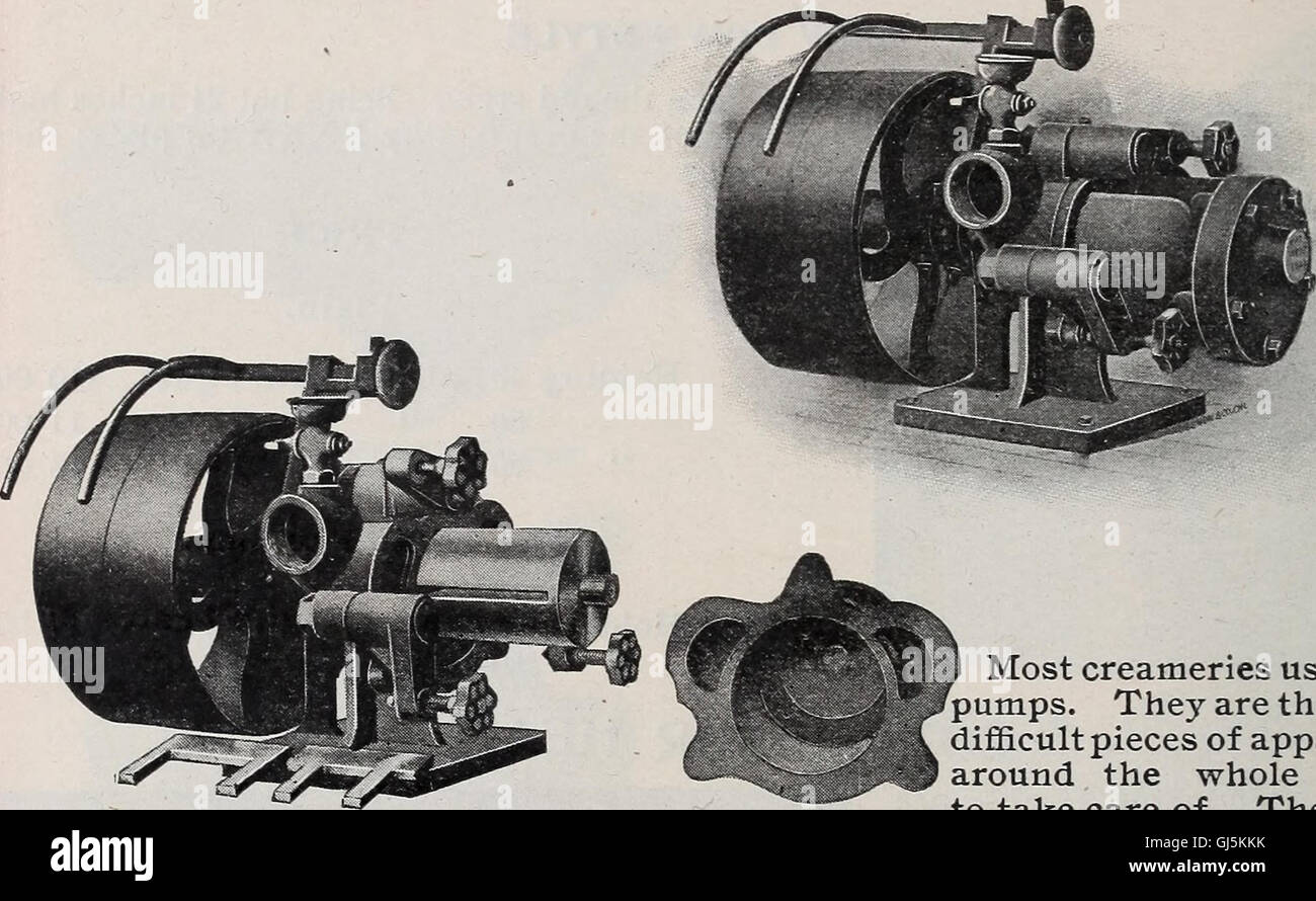 Creamery, fabbrica di formaggio e prodotti lattiero-caseari latte dealers' apparecchiatura e materiali di consumo (1904) Foto Stock