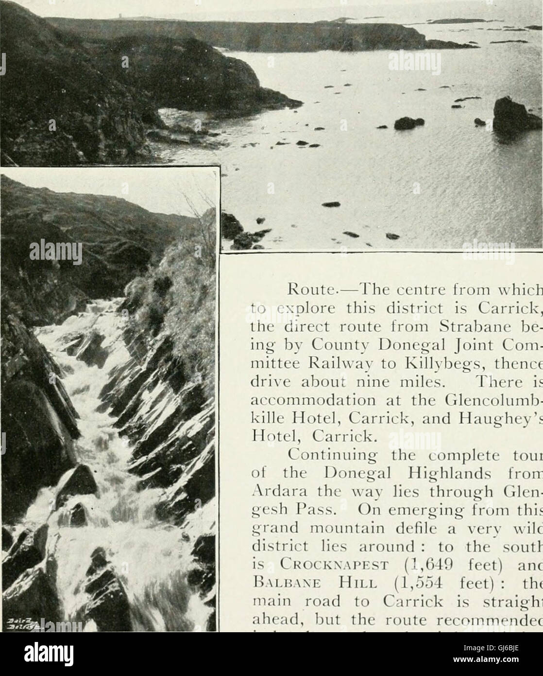 Il pittoresco Donegal- le sue montagne, fiumi e laghi. Essendo la grande ferrovia settentrionale (Irlanda) Società guida illustrata della sportiva e touring motivi dell'Irlanda del Nord (1908) Foto Stock