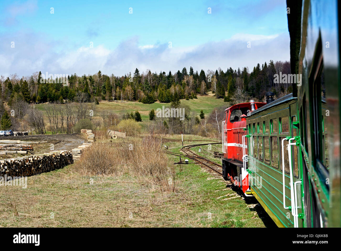 Polonia, treno storico in Majdan Foto Stock