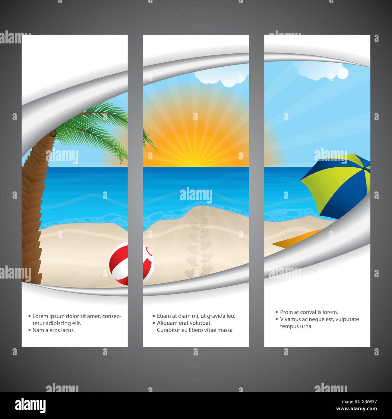 Estate flyer design set Illustrazione Vettoriale