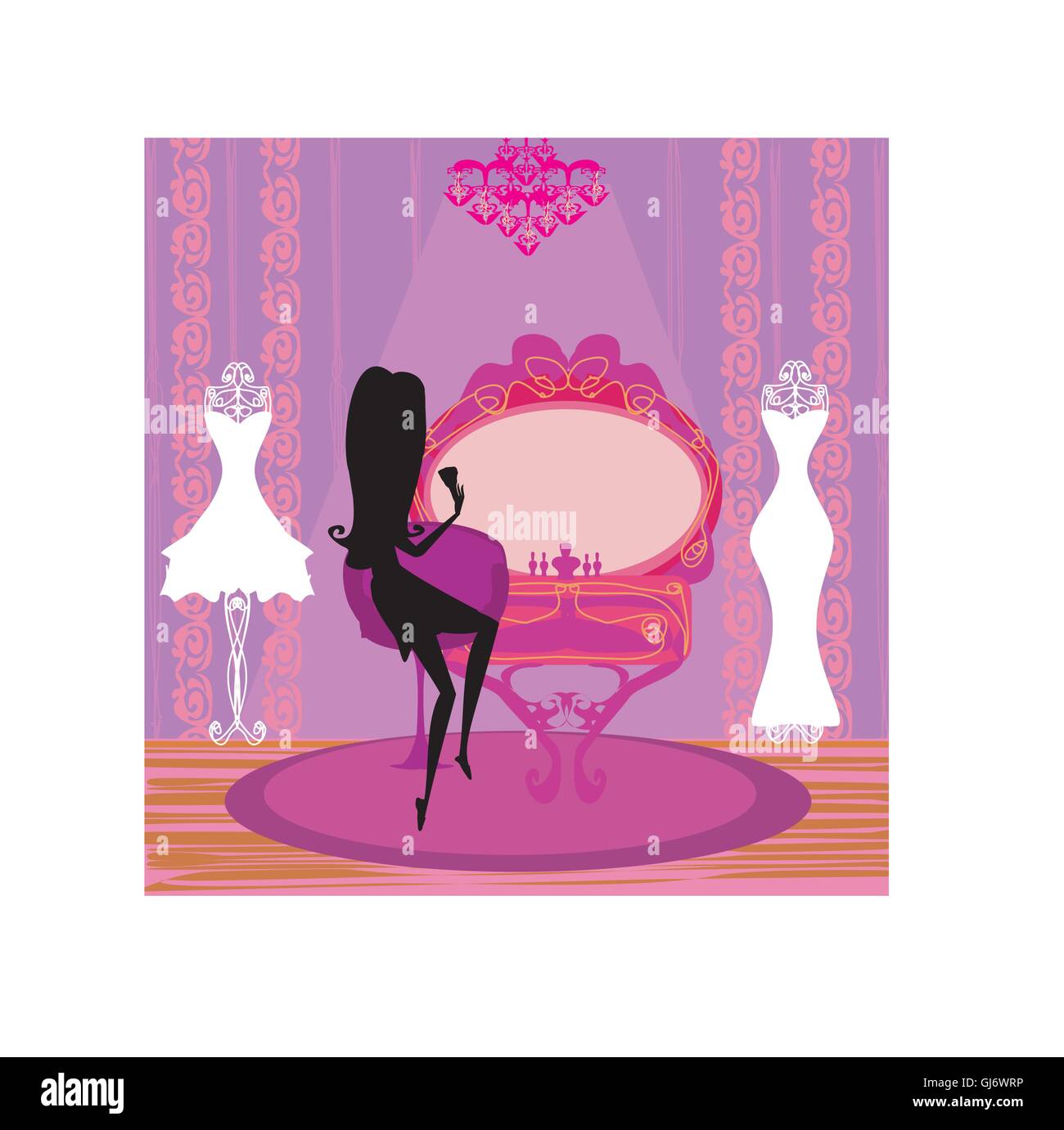 trucco a casa Illustrazione Vettoriale