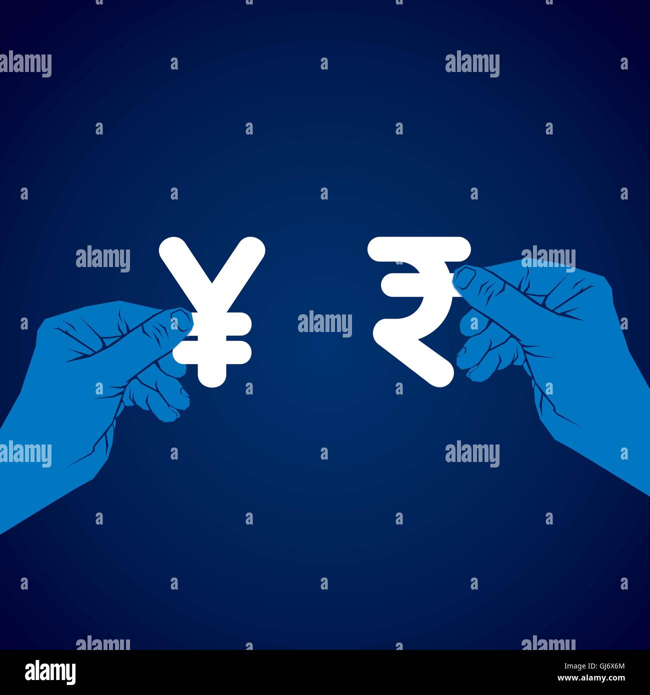 Exchange yen rupia e vettore di valuta Illustrazione Vettoriale