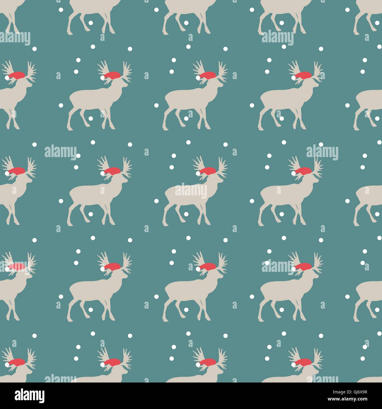 Il cervo giovane holiday seamless pattern. Illustrazione Vettoriale Illustrazione Vettoriale