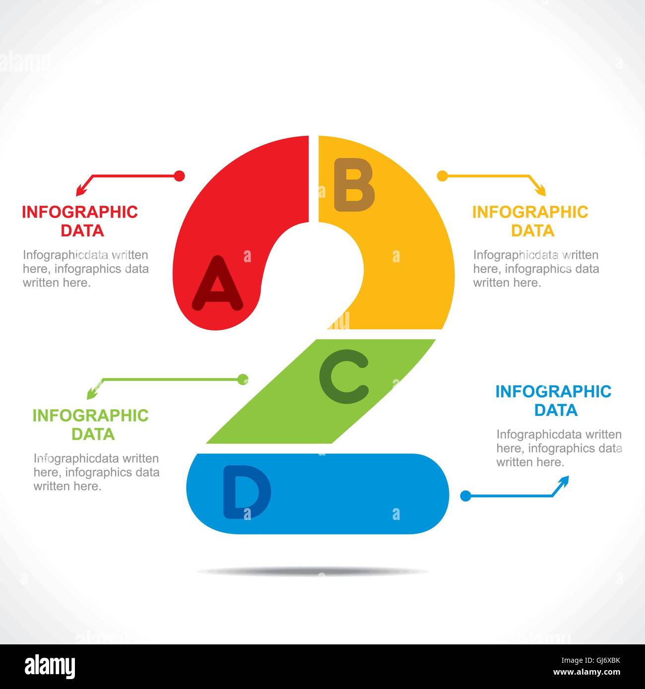 Numero di creative 2 info-grafica vettore di concetto Illustrazione Vettoriale