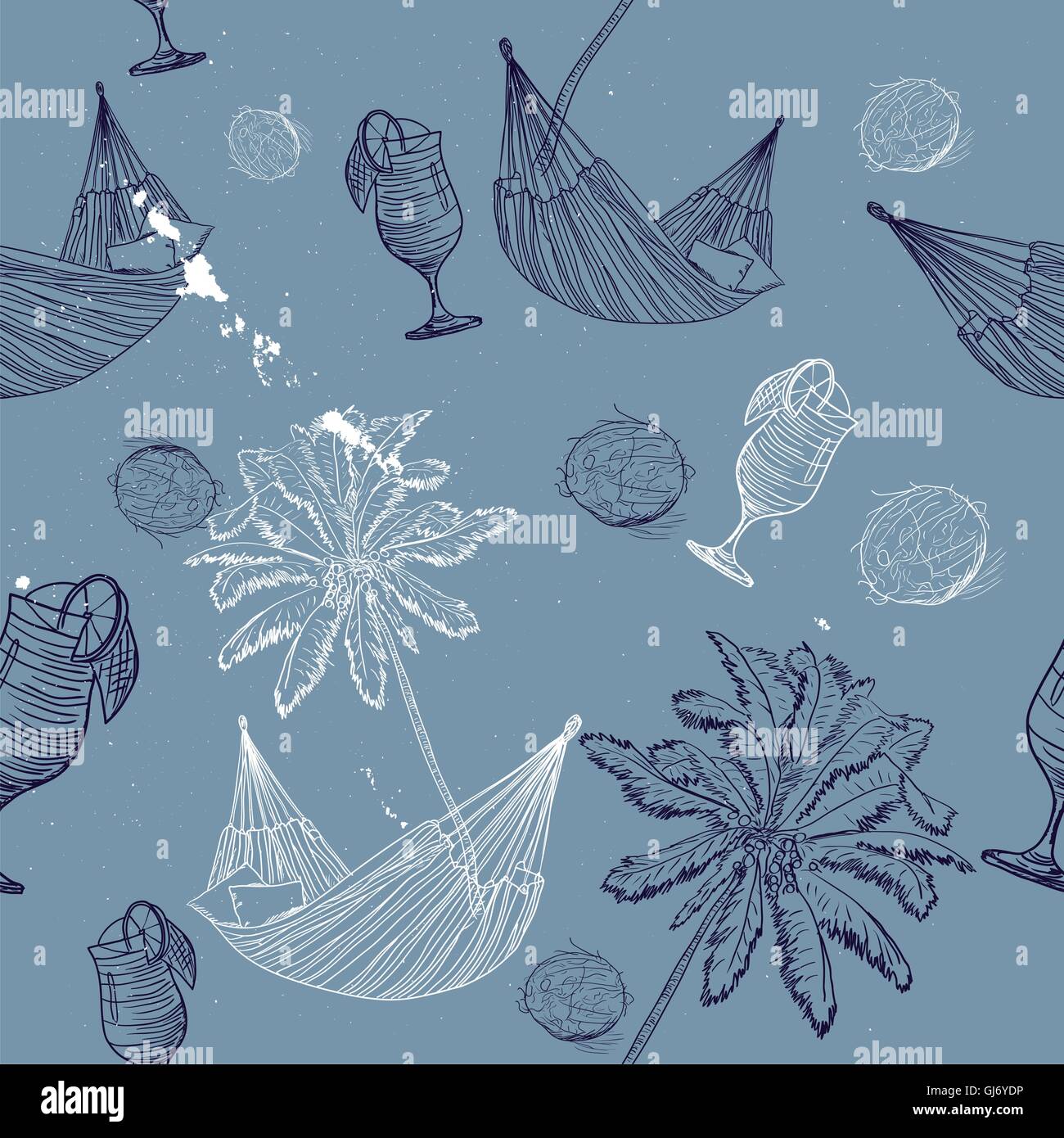 Viaggio in mare seamless pattern. Illustrazione Vettoriale