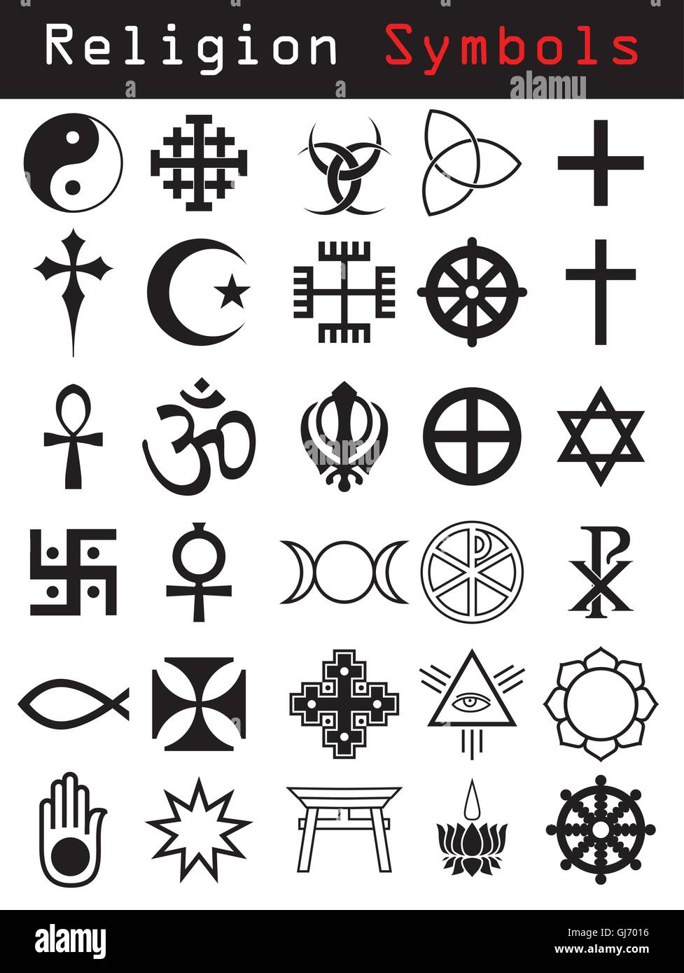 I simboli della religione Illustrazione Vettoriale