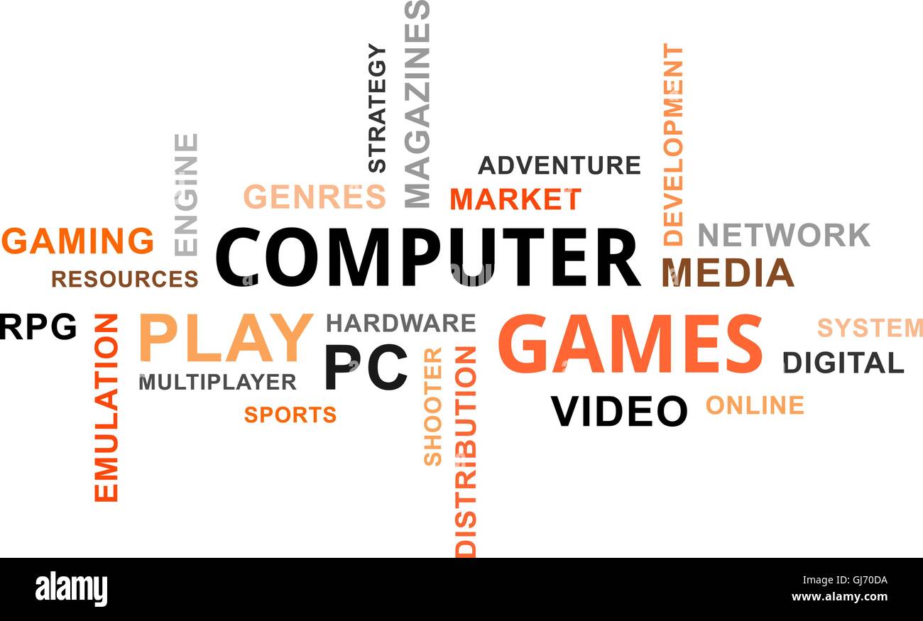 Word cloud - giochi per computer Illustrazione Vettoriale