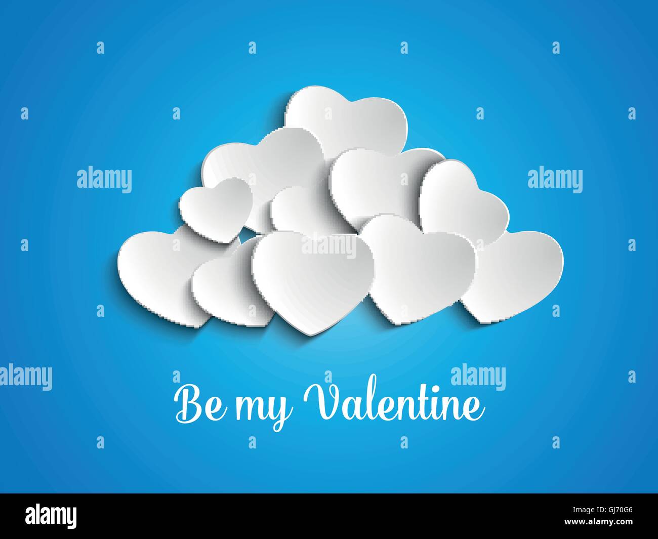 Il giorno di San Valentino cuore nuvole nel cielo Illustrazione Vettoriale