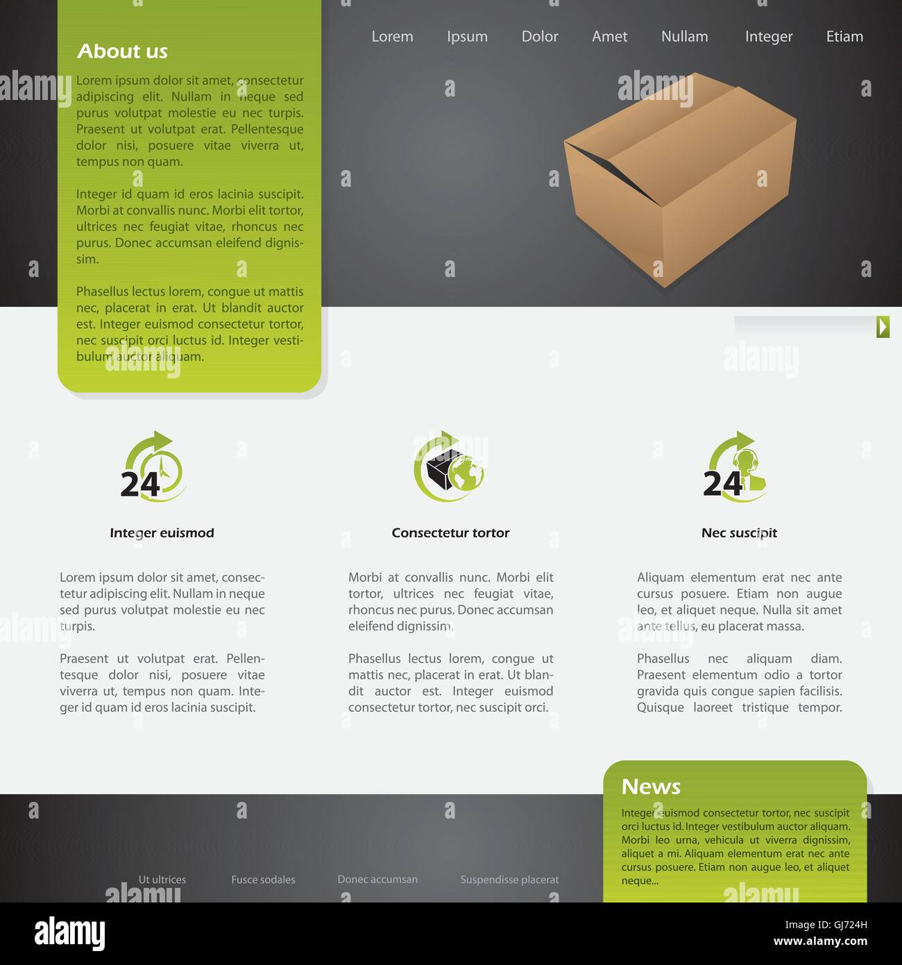 Spedizione in tutto il mondo web template design Illustrazione Vettoriale