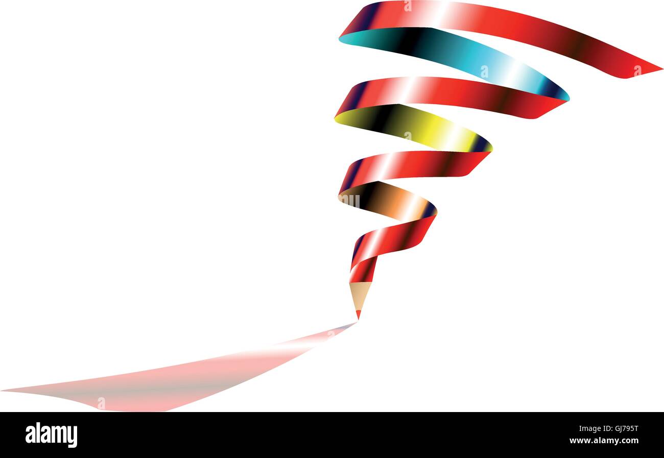 Matita rossa colore clip art 3D Illustrazione Vettoriale