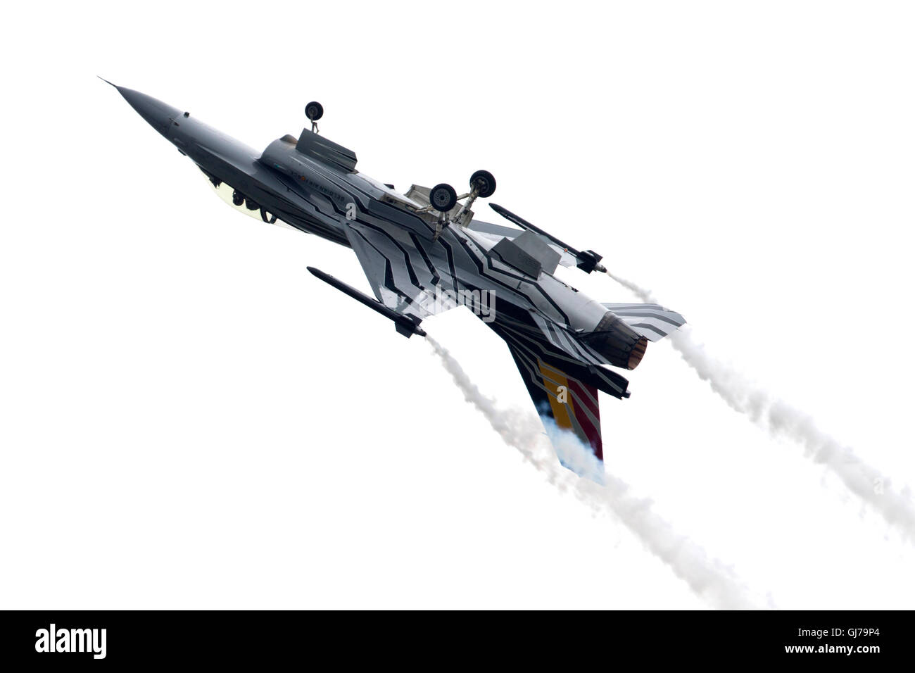 Belgio Air Force BAF F-16AM Fighting Falcon 350 Sqn/10 l'ala di Gizmo de Moortel al 2016 RIAT Royal International Air Tattoo Foto Stock