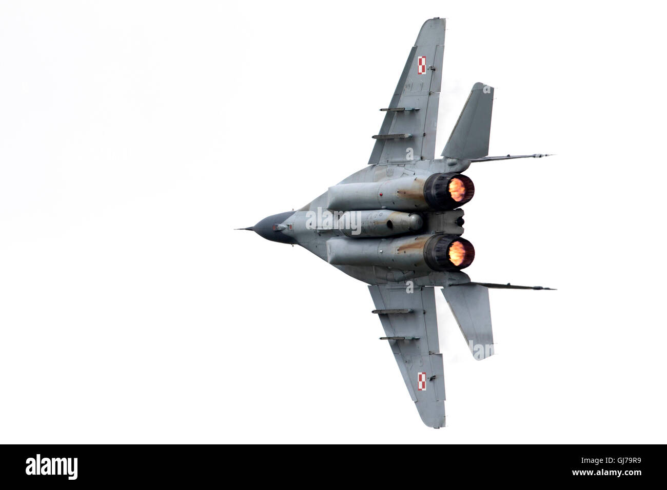 Polish Air Force 1 ELT Mig-29A 108 fulcro a RIAT 2016, Royal International Air Tattoo Foto Stock