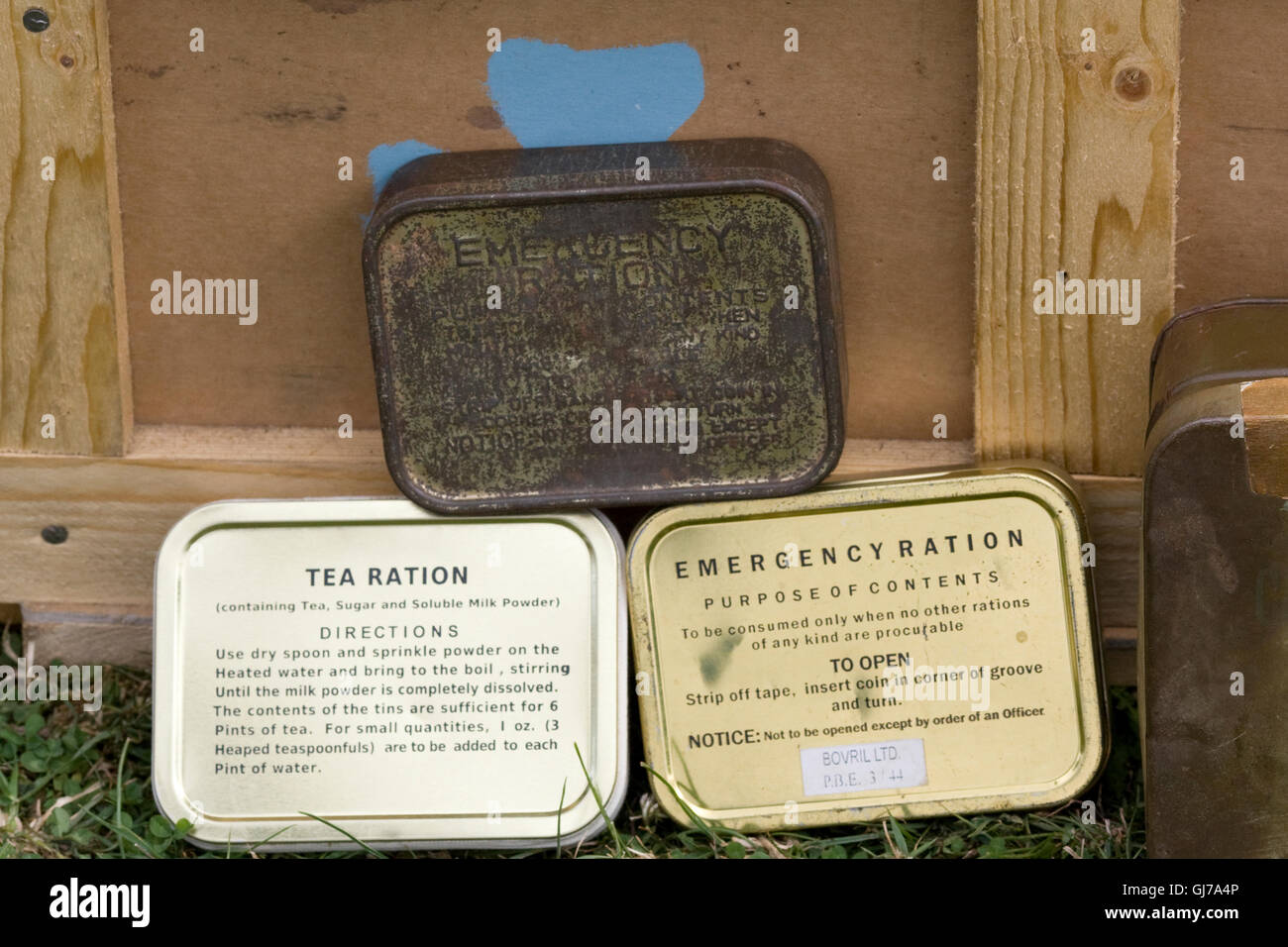 Esercito britannico razioni di campo durante la II Guerra Mondiale Foto Stock