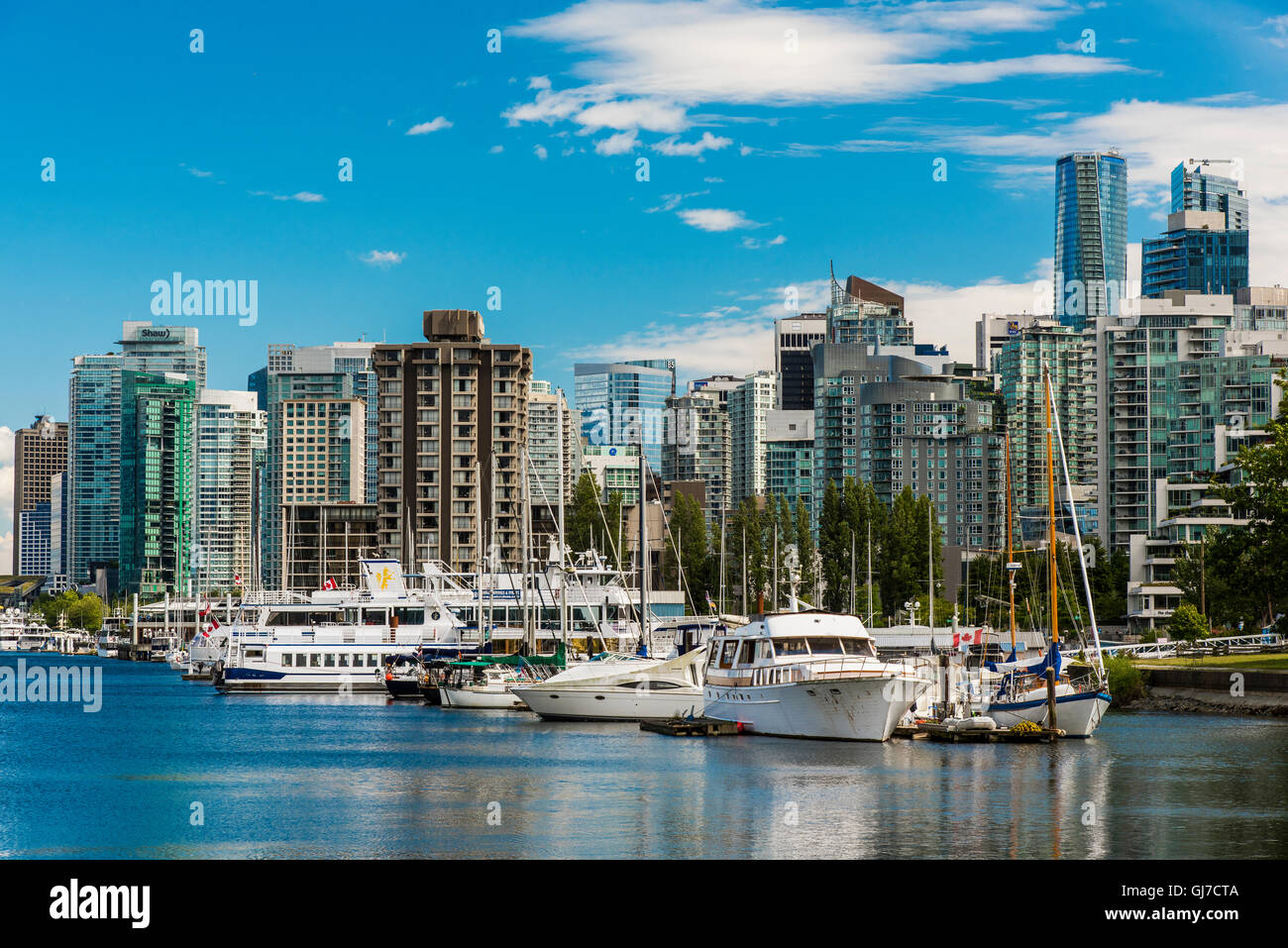 Skyline del centro, Vancouver, British Columbia, Canada Foto Stock
