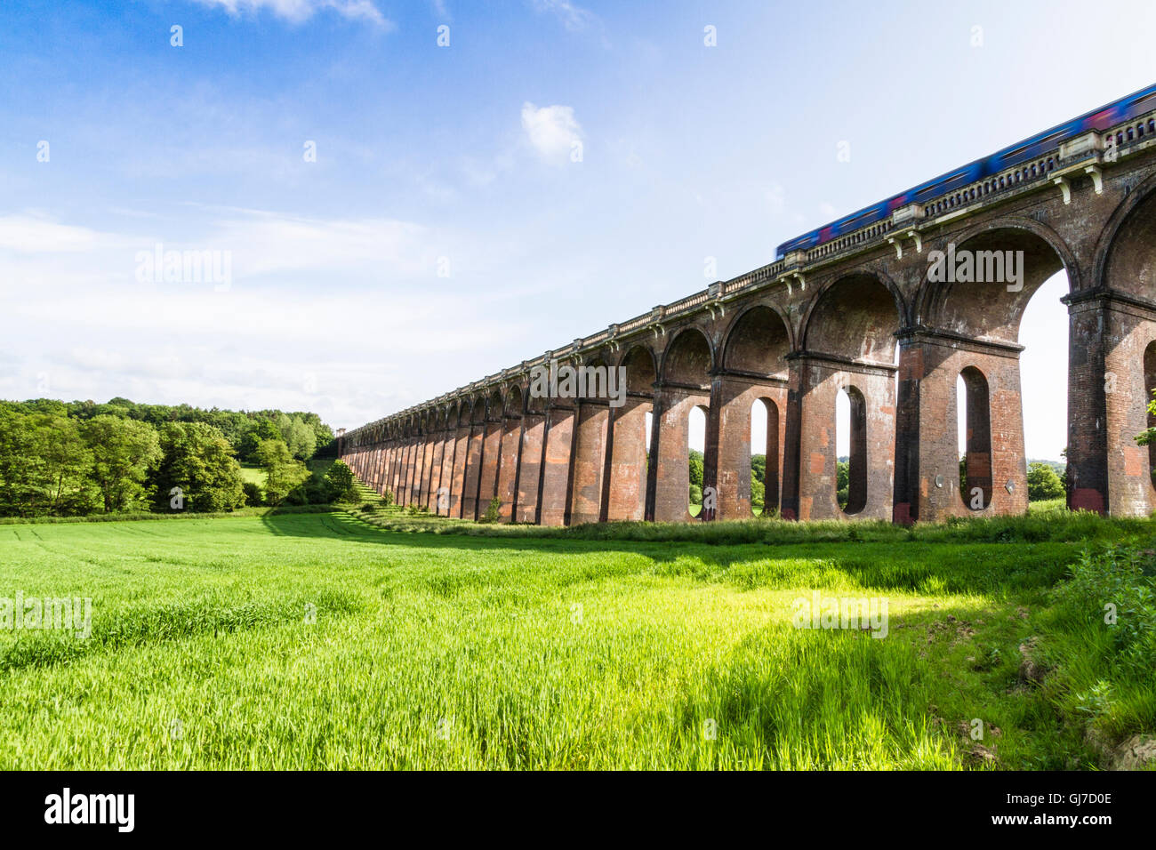 Balcombe Ouse Valley viadotto progettato da Giovanni Urpeth Rastrick per Londra e Brighton Railway e completato nel 1842 comprisi Foto Stock