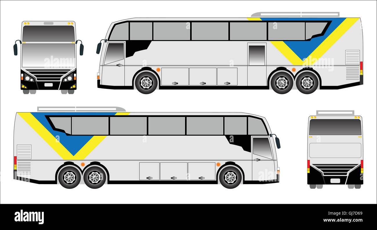 Moderno vettore Bus, bus sportivo Illustrazione Vettoriale