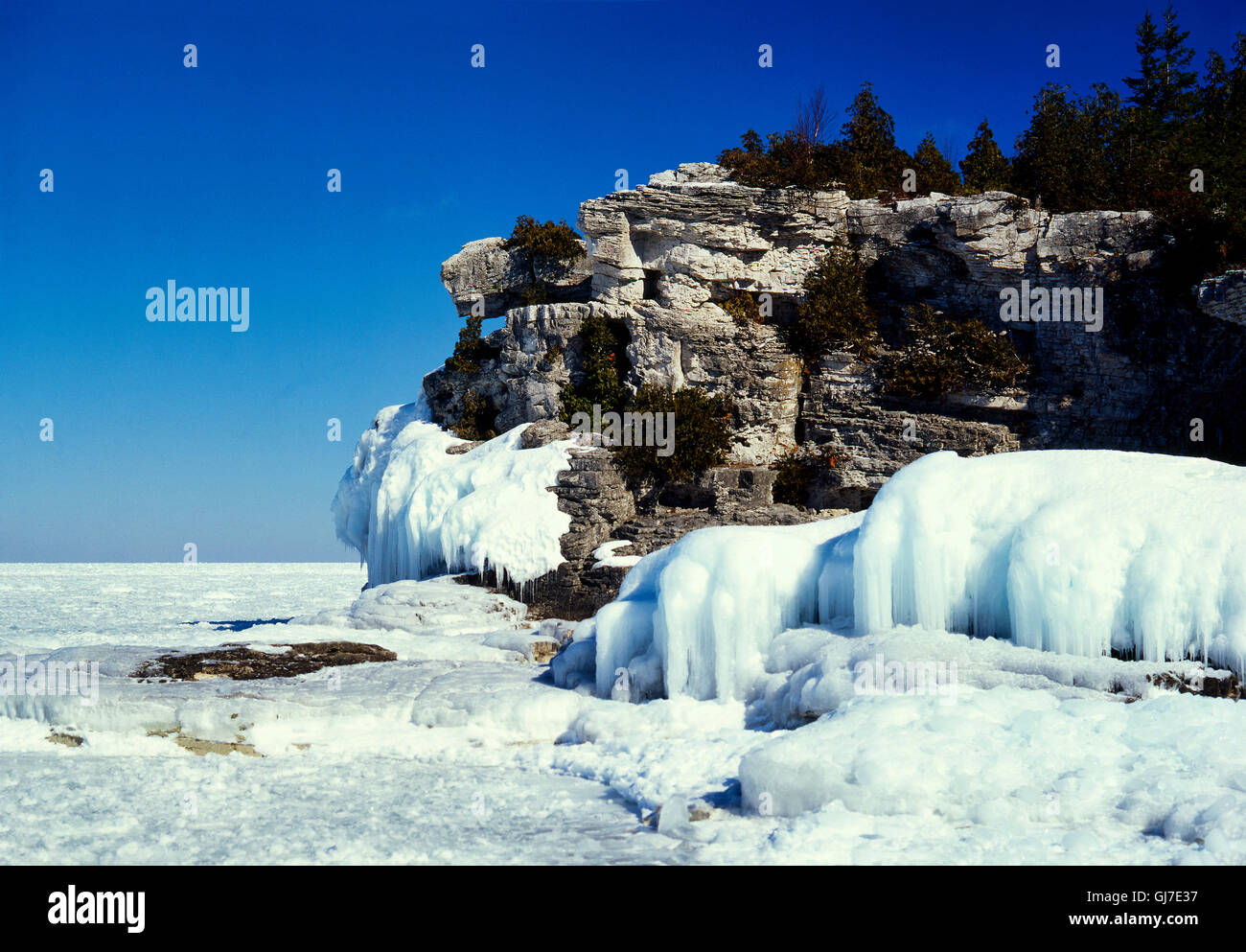 Bruce Penisola Parco Nazionale Tobermory Ontario Canada inverno feb. Foto Stock