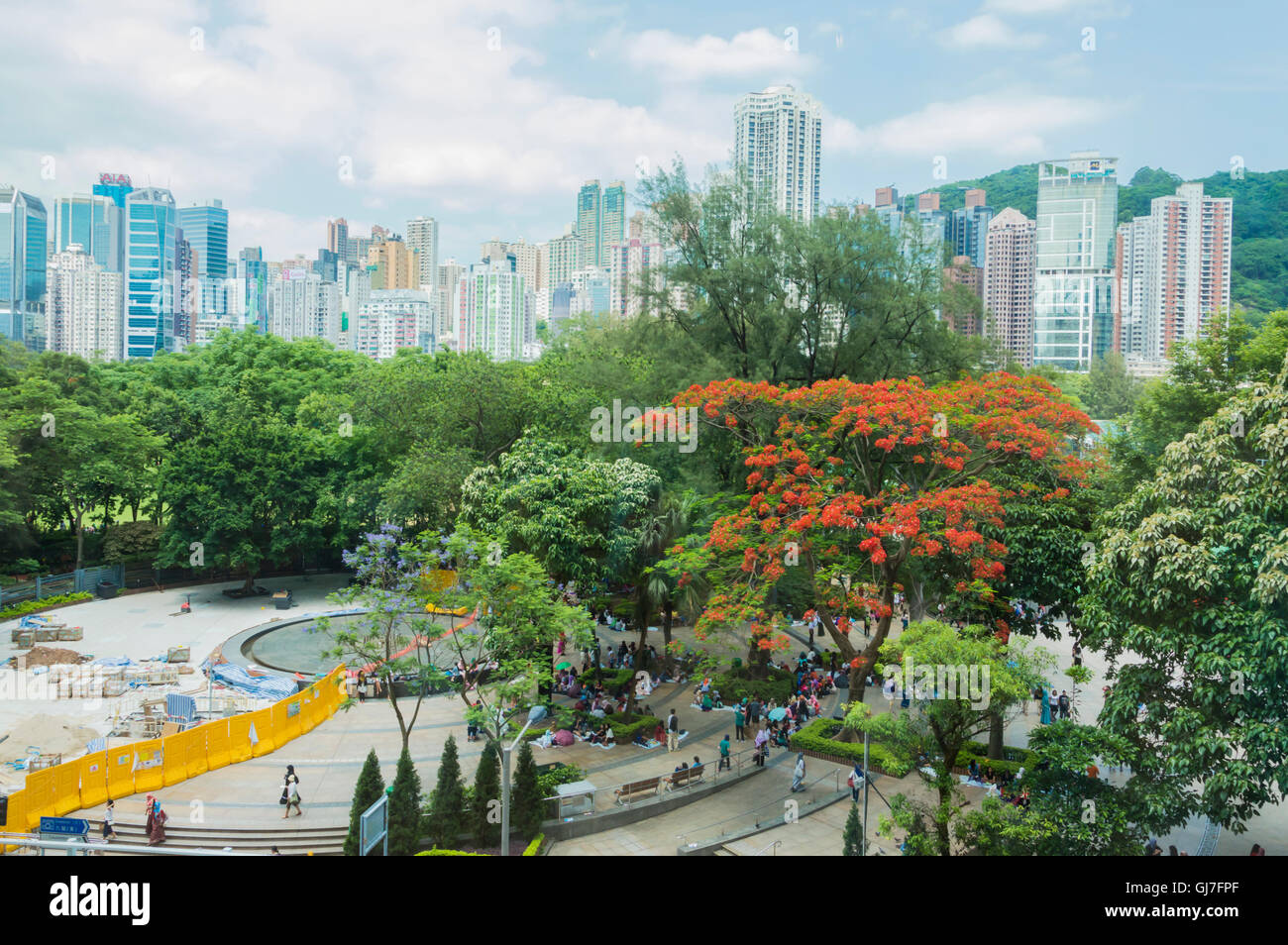 Hong Kong, Cina - 22 Maggio 2016: skyline con area verde Foto Stock