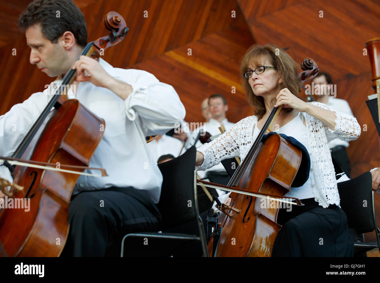 Attrazioni di Boston Orchestra in concerto al portello Shell, Boston, Massachusetts Foto Stock