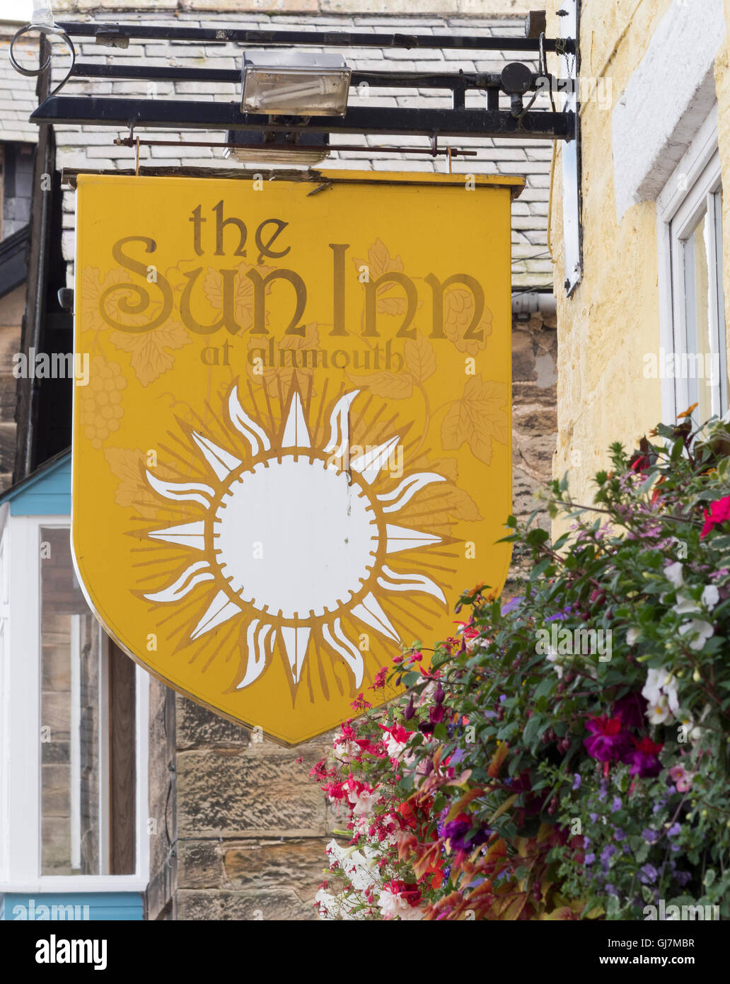 Sun Inn (public house), Northumberland Street, Alnmouth, Northumberland, Inghilterra, Regno Unito. Foto Stock