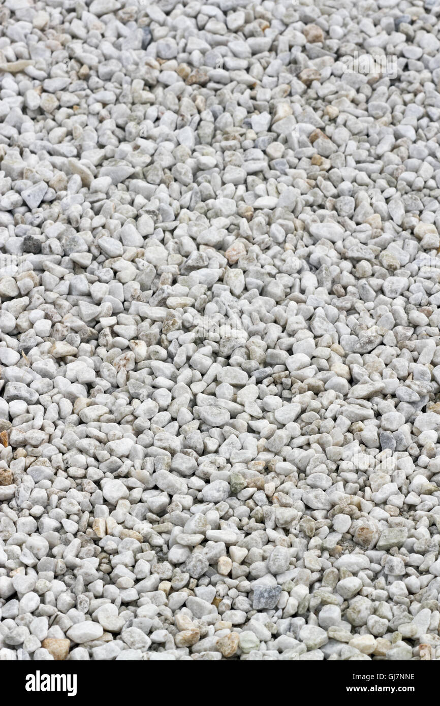 Il marmo bianco di ghiaia Foto Stock