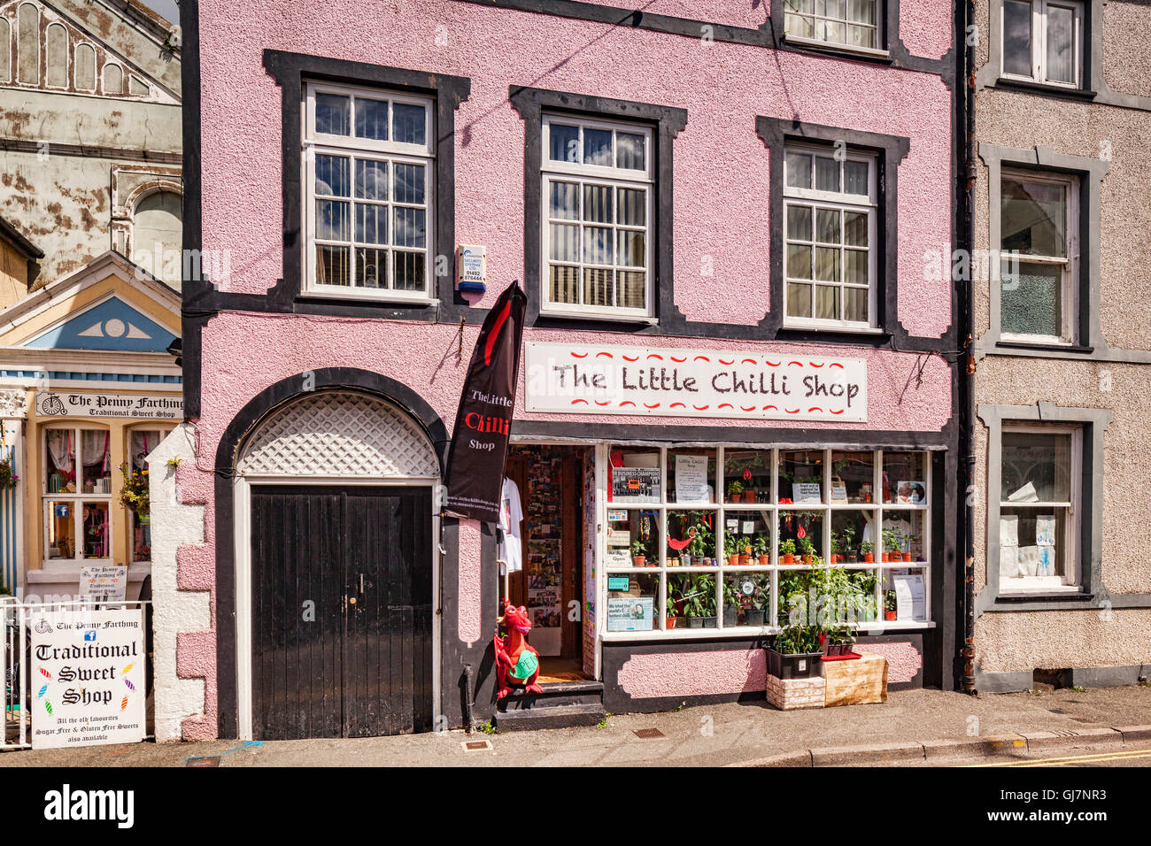 Il piccolo negozio di peperoncino, Beaumaris, Anglesey, Galles, Regno Unito Foto Stock