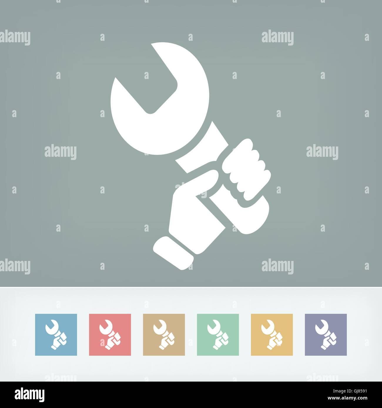 Icona della chiave inglese 3d Illustrazione Vettoriale