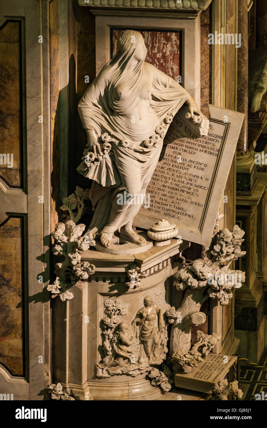 L'Italia, Napoli: Cristo Velato di Palazzo Sansevero. Cristo velato rinomato nel mondo Foto Stock