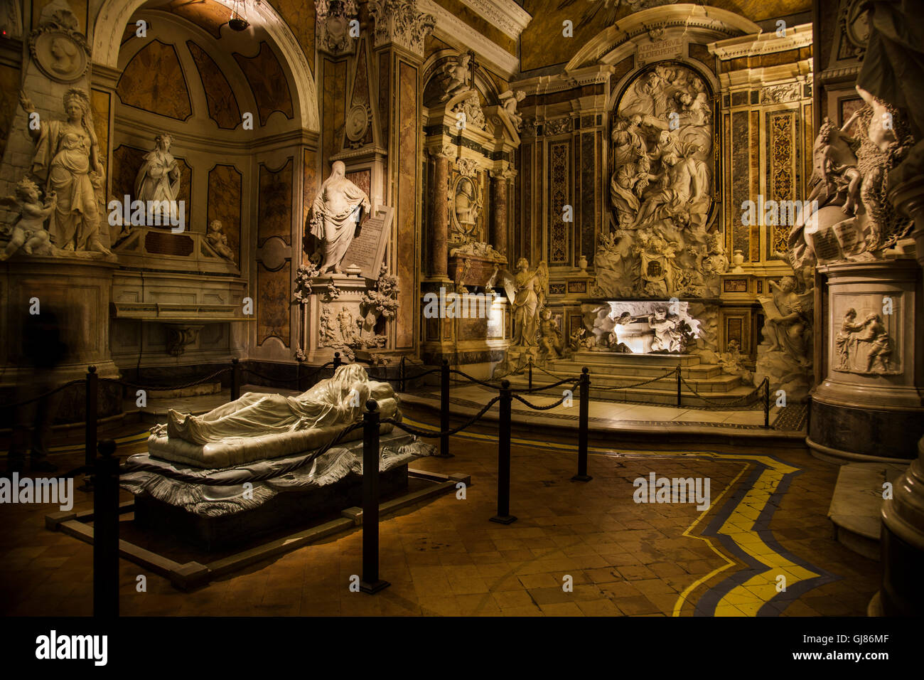 L'Italia, Napoli: Cristo Velato di Palazzo Sansevero. Velò Chris fama mondiale ovr per la notevole tessuto-come qualità del Foto Stock