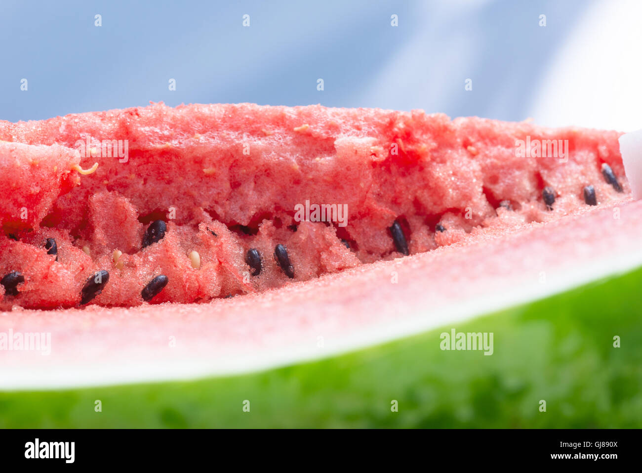 Affettato succosa anguria mature closeup Foto Stock