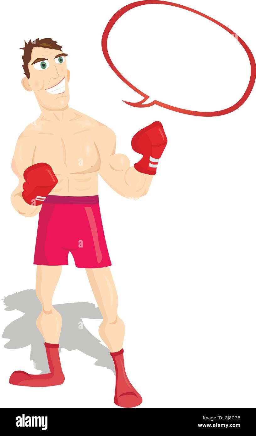 Divertente personaggio dei fumetti, boxer, campione del pugilato Immagine e  Vettoriale - Alamy